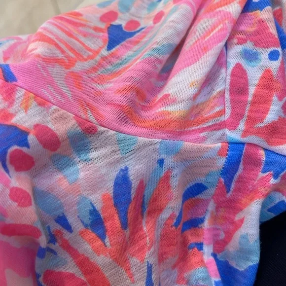 Lilly Pulitzer Zaylee Off Shoulder Blouse Top Lace Sleeve Elastic Neck Medium - Picture 10 of 10